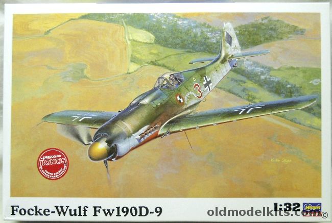 Hasegawa 1/32 Focke-Wulf FW-190 D-9 With PE Details - JV44 Hptm Wubke April 1945 / JV44 Lt Heinz Sachsenberg April 1945 / IV/JG3 Oblt Oskar Romm March 1945 -  (FW190D9), ST19 plastic model kit